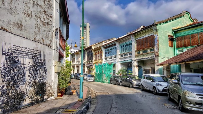 Hotels in George Town, Penang with colonial architecture and street art