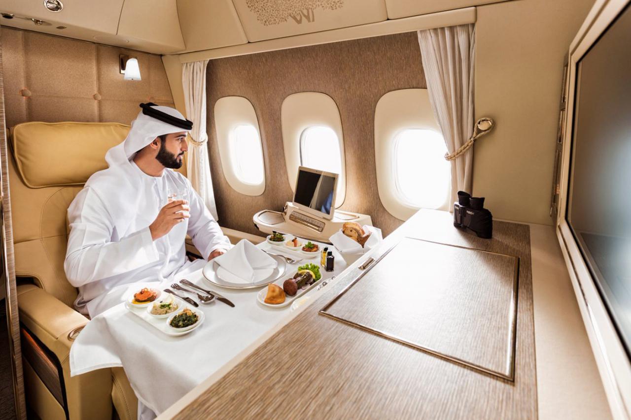 How much does a first class flight on emirates cost