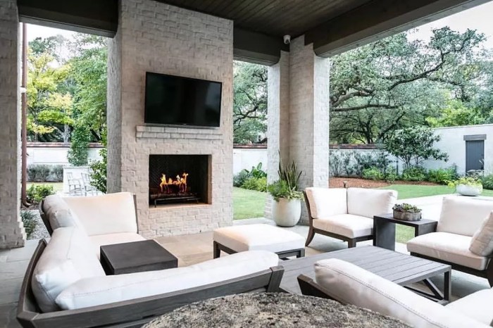 Fireplaces poolside pits patios